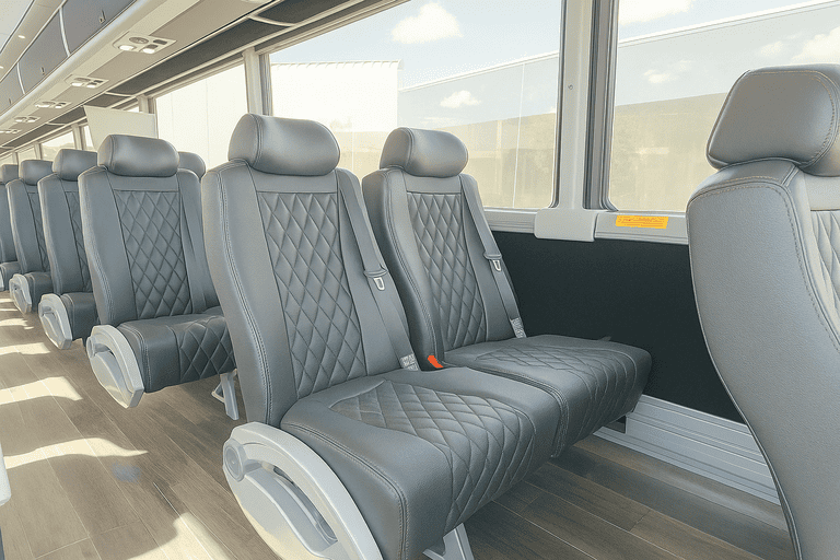 interior of Pittsburgh Coach Bus Service charter bus